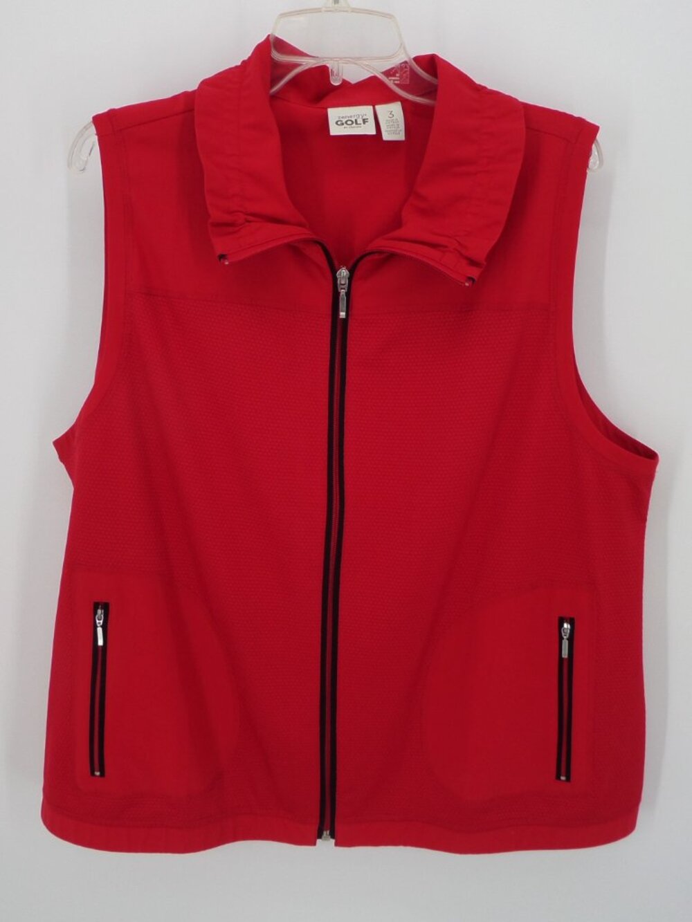 Chico's Zenergy  Golf  Woman's Vest Red Black Accents  SZ 3 US 16